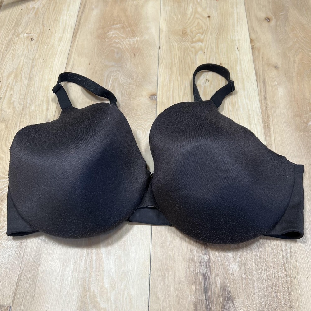 Cacique Back Smoothing T Shirt Bra Womens 42DDD Black Full Coverage‎ Underwire